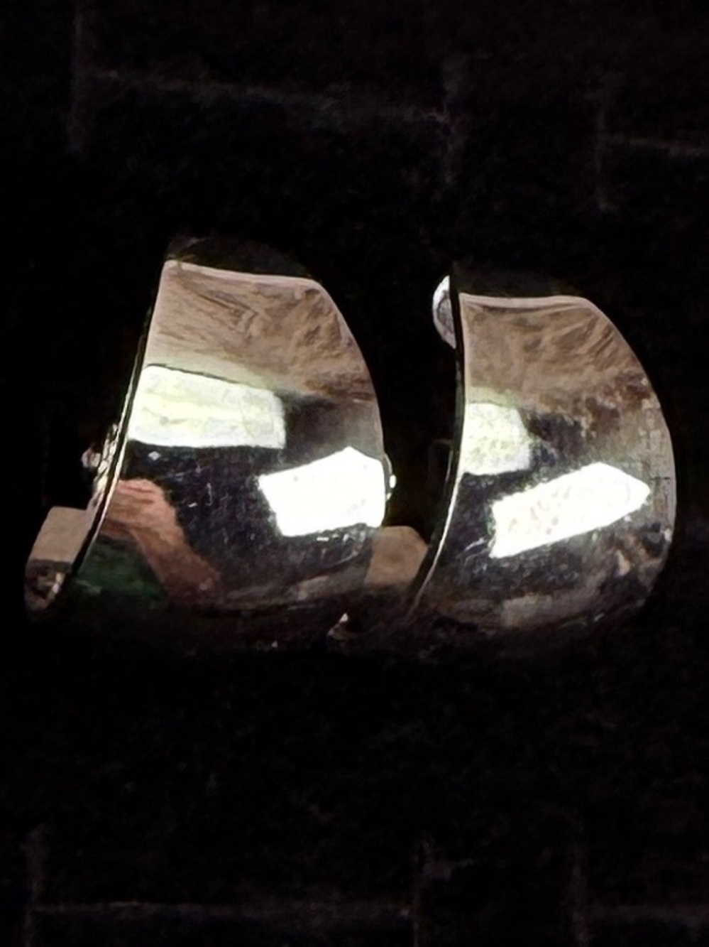 Vintage Silver Tone Clip-On Earrings Modernist Curved Statement
